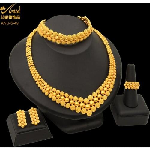 Jewelery Sets Indian Jewelry Wedding Afghan Gold Filled For Womens Egyptian Necklace Set Earring 2021 Bohemian Dubai Accessoires