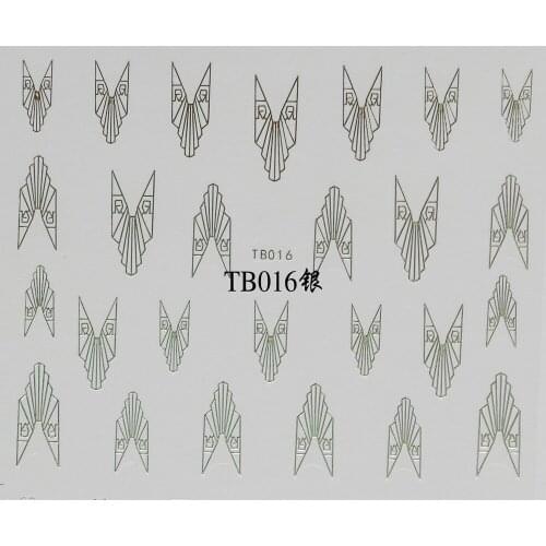 1X SELF ADHESIVE GOLD SILVER 3D NAIL ART METAL STICKER DECAL SLIDER TATTOO GOLDEN FISH BEIJING OPERA FACES SHIELD TB14-16