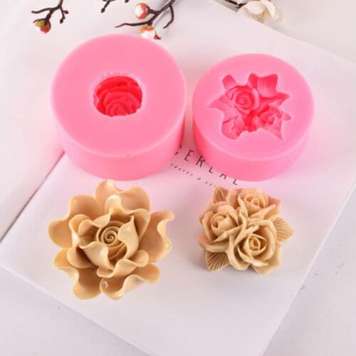1Pcs Rose Fondant Silicone Mould Gypsum Cake Diy Chocolate Baking Tools 3d Silicone Mold Handmade Decorating Soap Mold