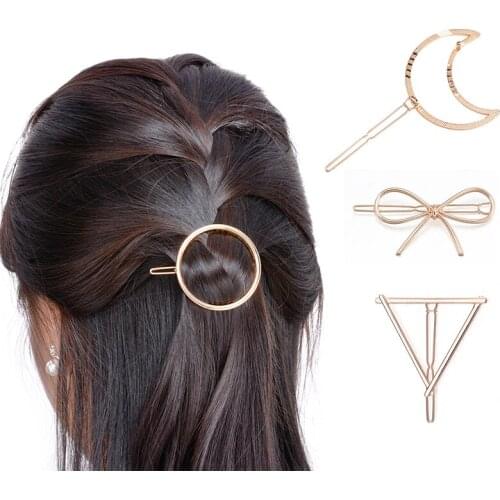 1Pc Triangle Moon HairPins Clamp Ornaments Jewelry Lip Headwear Girls' Hair Clip For Party