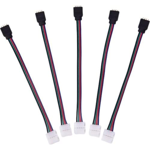10PCS New Useful 10mm 4 Pin Male Female PCB Connector Cable For RGB 5050 3528 LED Strip