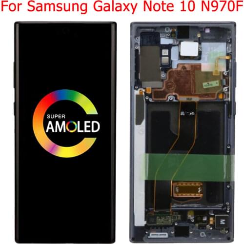 100% Tested Original For Samsung Galaxy Note 10 N970F LCD Display Touch Screen With Frame 6.3" Note10 N970A N970F/DS LCD Screen