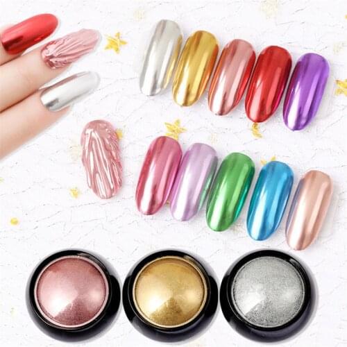 2ml Nail Powder Bright Metallic Effect Nail Mirror Powder Manicure Fashion Colorful Sculpture Powder