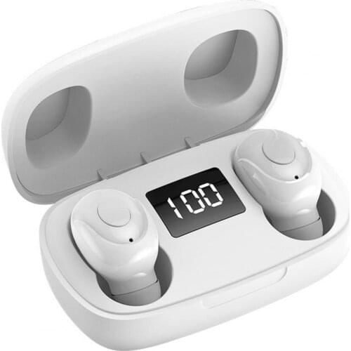 2Pcs S9 Wireless Earbuds HIFI In-Ear LED Display Mini TWS Bluetooth 5.0 Headsets with Mic for Sports