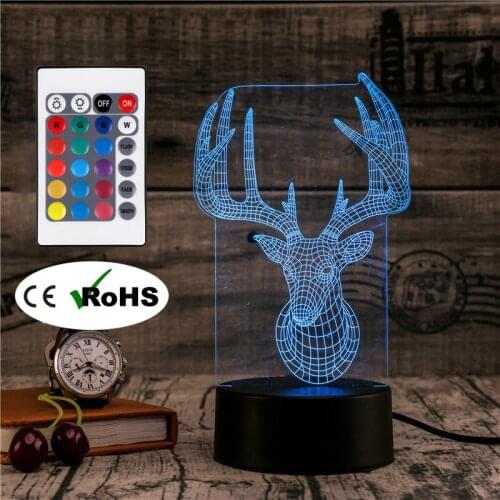 3D Led Novety Lighting Creative Gift Night Light Table Lamp Antlers Bedside Led Home Corridor Hotel Party Atmosphere Lights