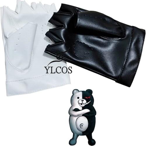 Anime Danganronpa Monokuma Cosplay Black And White Gloves Halloween Party Suit
