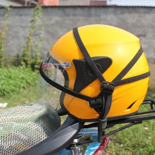 Motorcycle Rear Helmet Luggage Rack Fixed Elastic Rope For Outdoor Riding Articles Inside With Steel Wire Scooter Baggage Net