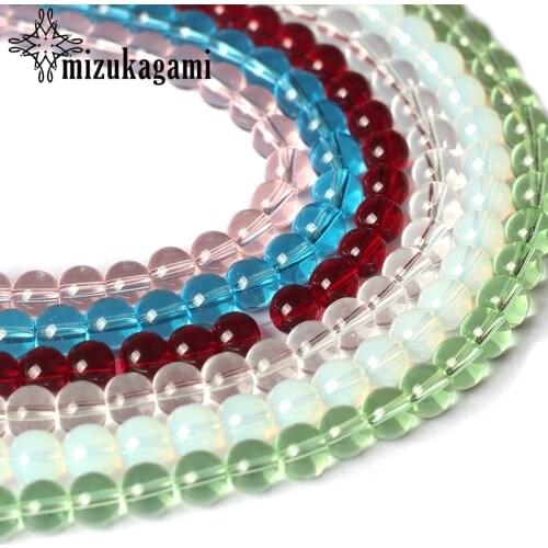 8mm 40pcs/lot Crystal Ball Beads Round Smooth Crystal Loose Beads For DIY Necklace Jewelry Making Finding Accessories