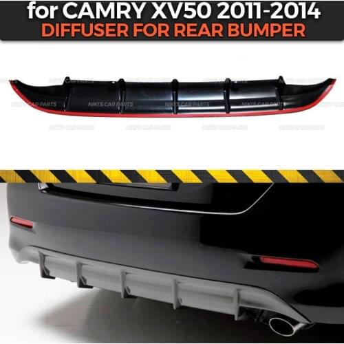 Diffuser case for Toyota Camry XV50 2011-2014 of rear bumper ABS plastic body kit aerodynamic pad decoration car styling tuning