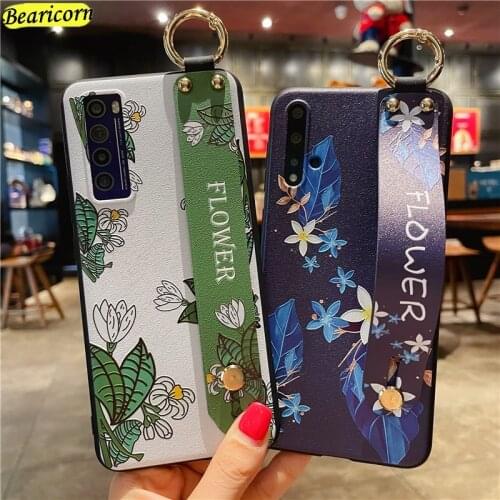 Wrist Strap Case Flower Cover for Xiaomi Mi 9 9T 10 Ultra CC9 A3 Lite Poco X2 M2 X3 NFC Redmi Note 7 8 9 Pro 9s 10X K20 K30 Pro