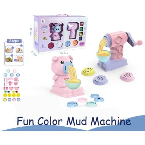 Children Cartoon Pig Color Clay Noodle Machine Space Clay Plasticine Handmade Play House Enlightenment Leisure Educational Toys