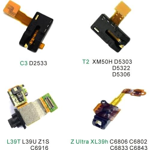 For Sony Xperia C3 D2533 L39T L39U Z1S T2 XM50H Z Ultra XL39h C6806 Headphone Earphone Headset Jack Proximity Sensor Flex Cable