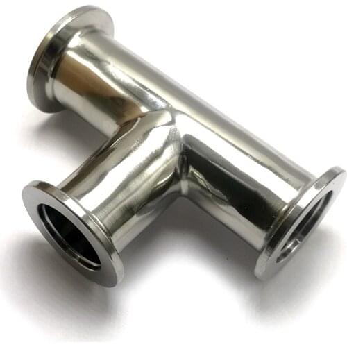 K10 K16 KF25 KF40 KF50 Equal Tee Vacuum Fittings ,304 Stainless Steel Sanitary Vacuum Fittings ,L015