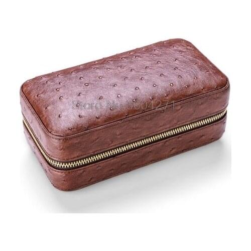 Cigar Box Cigar Case 6 Pack Portable Cedar Wood Cigar Humidifier Travel Portable Cowhide Beautifully Packed