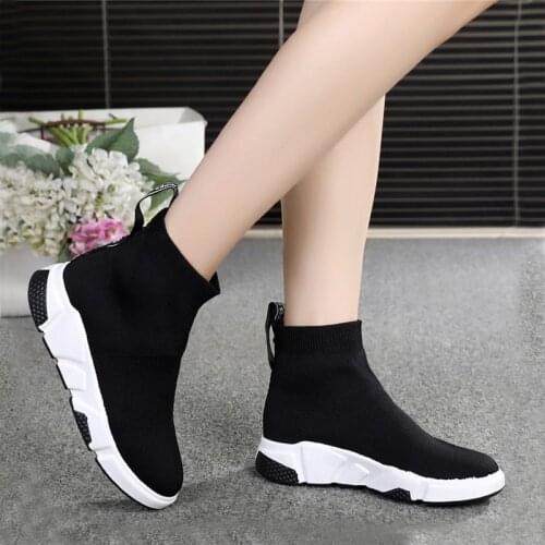 Black Thick Platform Shoes Womens Breathable Sneakers Spring Autumn Comfortable tennis Sports Shoes Ladies Outside Walk Shoe