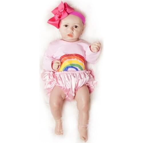 23'' 58CM Fashion Bebe Reborn Baby Dolls soft Vinyl So Truly Like Alive Doll In Brazil Toddler bebe Toy Birthday Gifts