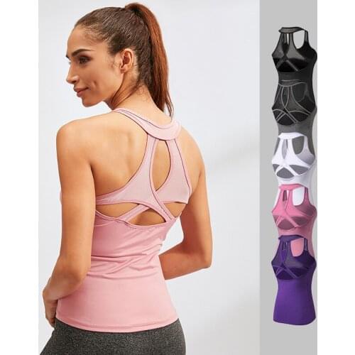 Summer Fitness Yoga Tops Women Sexy Gym Sportswear Vest Training Running T-Shirts Sleeveless Solid Quick Dry Clothes Female