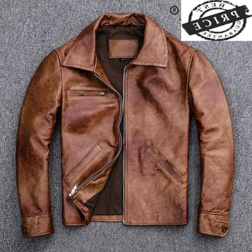 Fashion 100% Genuine Leather Jacket Men Clothes 2021 Streetwear Mens Autumn Real Leather Coat Casual Fit Moto Jackets a02
