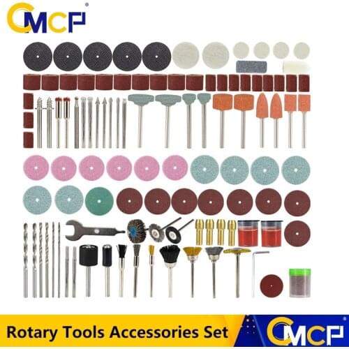 CMCP Rotary Tool Accessories Set 136/145/161pcs Abrasive Tool for Dremel Sanding Polishing Cutting Engraving Hand Tools
