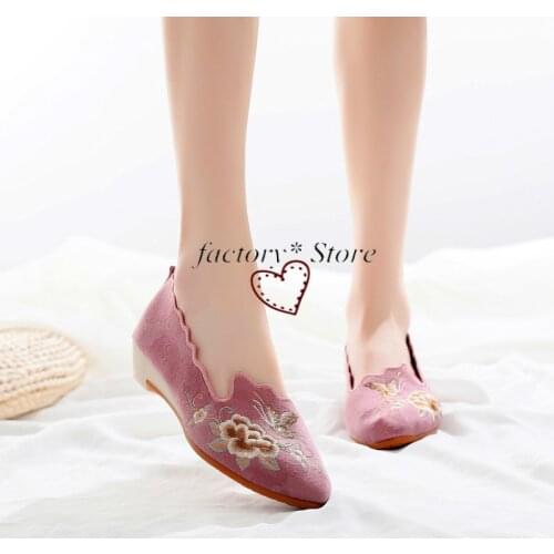 Goddess Shoes Hanbok Hanfu Shoes Dance Tip Antique Shoes Jacquard Cotton Hanfu Shoes Elegant Embroidered Cloth Cheongsam Shoes