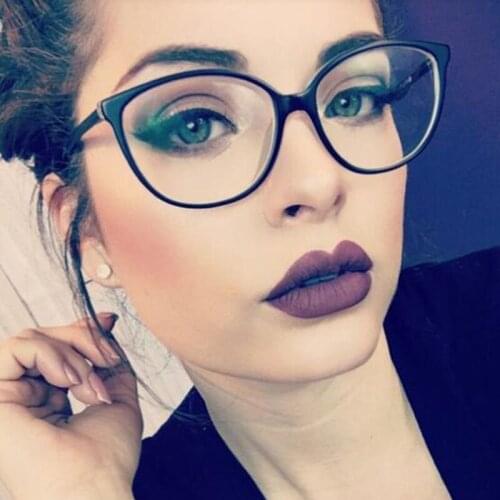 Anti blue light gaming glasses fashion clear computer glasses women Sexy round glasses transparent ordinary eyeglasses frame