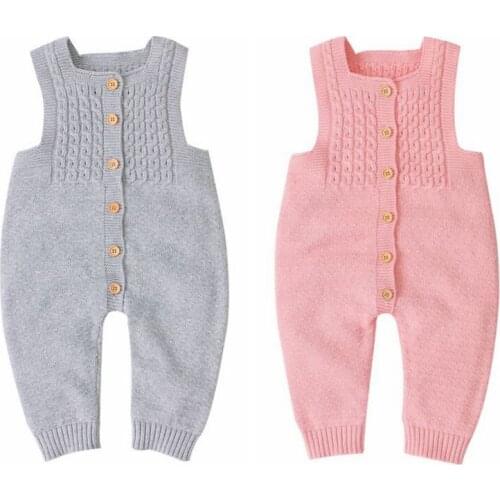 Autumn Infant Baby Boy Girl Romper Cotton Sleeveless Knitted Jumpsuit Winter Baby Girl Boy Clothes Newborn Toddler Outfits