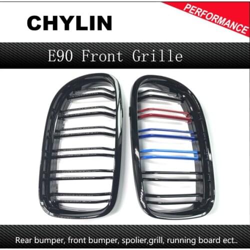 A Pair 3 Color Gloss Black Car Front Grille For BMW E90 E91 LCI 3-Series Sedan/Wagon 09-11 Racing Grills