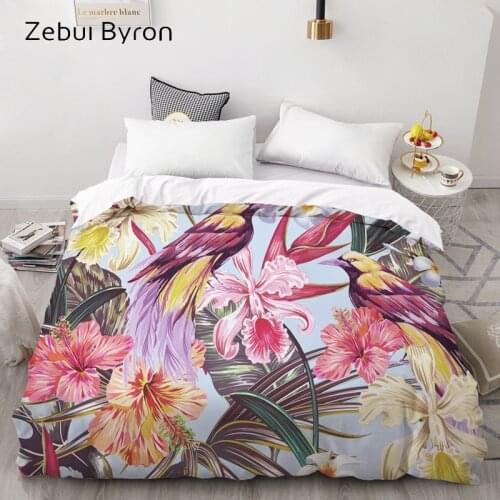 3D HD Print Custom Duvet Cover,Comforter/Quilt/Blanket case Queen/King Bedding 220x240/200x200 Colorful bird oil painting