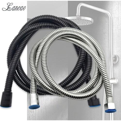 1.5m Black Silver Stainless Steel Shower Hose High Quality Encryption Explosion-proof Hose Spring Tube Pull Tube Bathroom Access