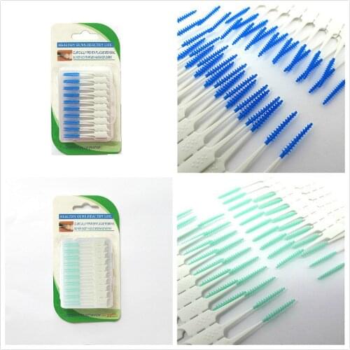20pcs/set Silicagel Interdental Brush Super Soft Interdental Toothbrush Floss Toothpick Clean Teeth Gap Dental Supplies