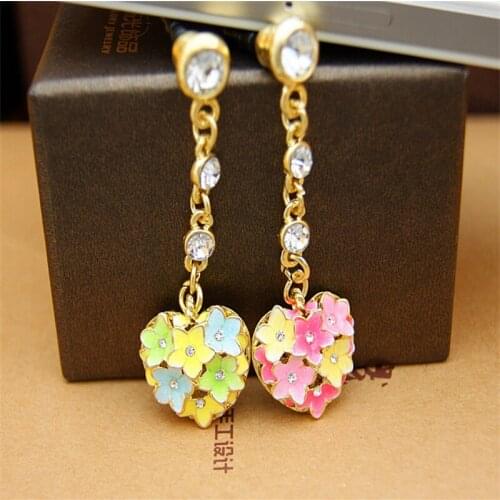 Delicate Drops Of Oil Colorful Flower and Heart design Anti Dust PLug For Iphone6 For Samsung And All 3.5mm Earphone Dust Plug