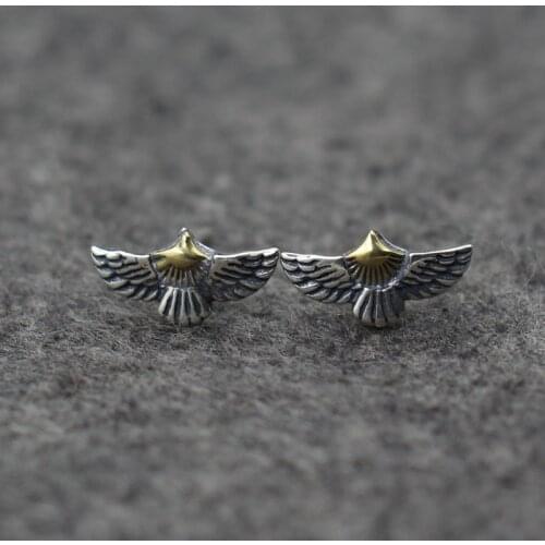 1Pcs Personality Women Mens Eagle Stud Earrings Punk Style Indian Flying Eagle Earring Punk Style Cool Earrings Hip Hop Jewelry