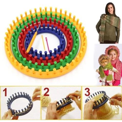 1pc Hand Knitting Tool Castle Knitting Device Pp Round Neck Shawl Sweater Wool Knitting Device DIY