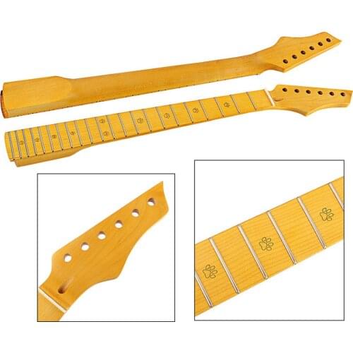 1pc Unifinished Electric Guitar Neck Maple Wood 22 Fret Replacement Accs