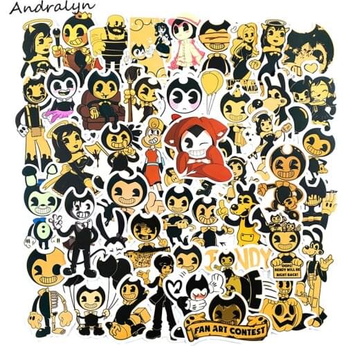 10/50pcs Game Stickers Bendy Cartoon Toys Ink Machinet For Children Pegatina DIY Stationery Skateboard Laptop Guitar Sticker