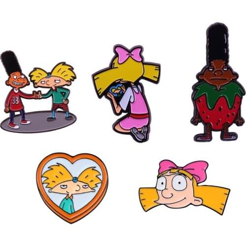 20pcs/lot G2023 Funny Cartoon Metal Pins Enamel Brooches for Women Men Lapel Pin Backpack Badge Denim Pin
