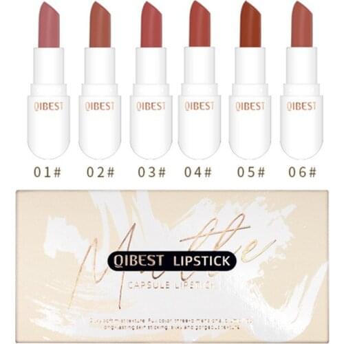 3/6 Pcs Mini Capsule Red Lipstick Set Non-fading Long Lasting Lipsticks Set Matte Lipstick For Women Velvet Mist Sexy Makeup