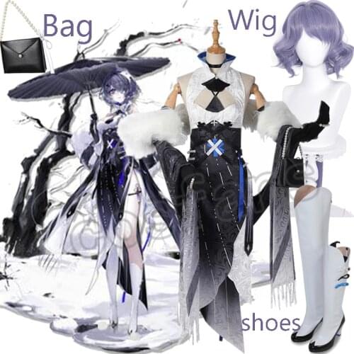 Anime! Arknights Whisperain RHODES ISLAND Cheongsam Gorgeous Dress Uniform Cosplay Costume Halloween Party Suit Wig Shoes Women