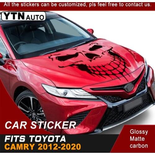 Head Car Stickers And Decals For Toyota Camry 2012-2020 Matte Black Hood Bonnet Vinyl Racing Stripe For Toyota Camry Stickers