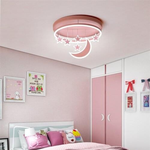 2020 New Moon Ceiling Light For Girl Boy Room Lighting Kids Room Light Bedroom Lights 54W 36W L52cm L42cm AC220V Decorat Lamp