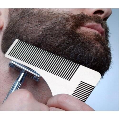 Stainless Steel Beard Shaping Tool Beard Bro Sex Man Gentleman Beard Trim Template Hair Cut modelling tools H201715