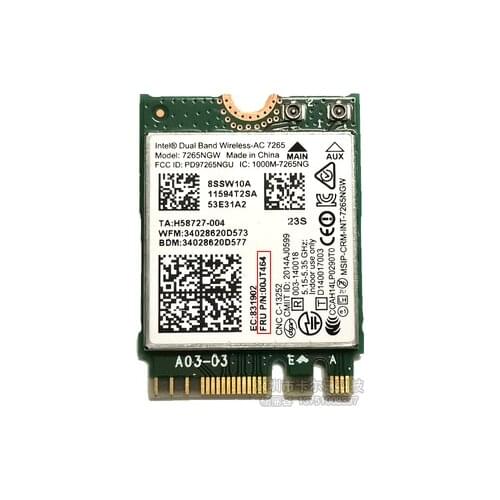 SSEA for Intel Wireless-AC 7265 7265NGW 802.11ac WiFi Bluetooth 4.0 NGFF 867M Card for LENOVO 00JT464