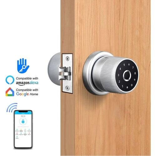 Apartment Fingerprint Door Lock Smart Bluetooth TTlock App Wireless Password Unlock Keyless Entry Works with iOS/Android