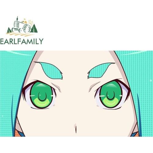EARLFAMILY 13cm x 7.3cm for Tsukimonogatari Yotsugi Vinyl Car Stickers Motorcycle Helmet Waterproof Waterproof VAN SUV Decal