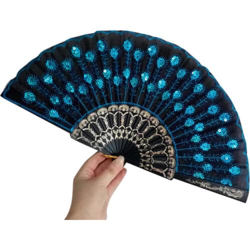 Pattern Spanish Lace Silk Folding Hand Held Dance Fan Flower Silk Wedding Hand Fan Cool Bamboo Flower Hand Fans Personalized