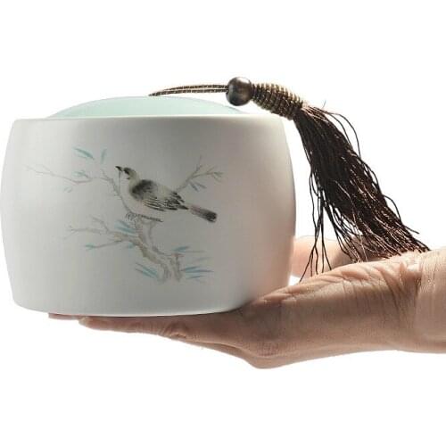 Ding kiln tea pot ceramic large small sealed storage tank tea packaging box Pu'er tea ceramic tea pot household WF11161025