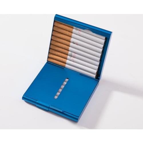 Creative new Aluminum Thin Cigarette Case Holder Double Flip Open Pocket Box for Cigarettes Storage Container Smoking Accessory