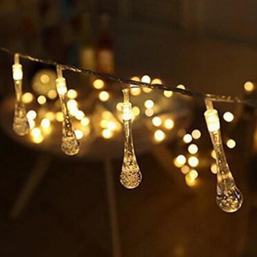 Lightweight Exquisite Christmas Water Drop Solar Fairy Lamp Festival LED Fairy Light Decorative for Garden