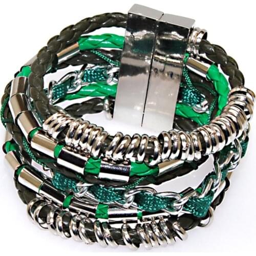Miasol Magnetic bracelet brazilian style colorful wide magnetic wrap bracelet multilayer bracelet with magnetic clasp B1480