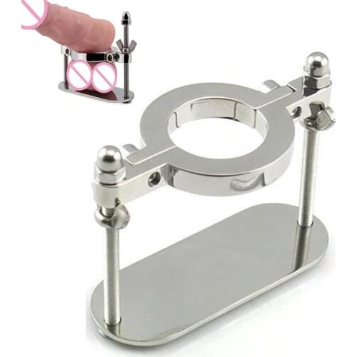 Male Testicle Squeeze Scrotum Ball Crusher Stainless Steel Cock Ring Penis Restraint BDSM Torture Masturbation Sex Toys for Men